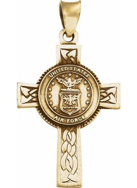 14K Yellow Gold U.S. Air Force Cross Pendant