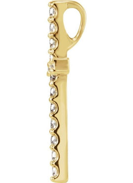 14K Yellow Gold 1/2 CTW Natural Diamond Petite Cross Pendant