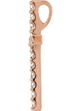 14K Yellow Gold 1/2 CTW Natural Diamond Petite Cross Pendant