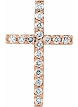 14K Yellow Gold 1/2 CTW Natural Diamond Petite Cross Pendant