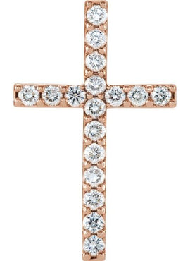 14K Yellow Gold 1/2 CTW Natural Diamond Petite Cross Pendant