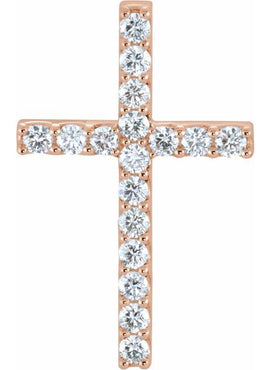 14K Yellow Gold 1/2 CTW Natural Diamond Petite Cross Pendant