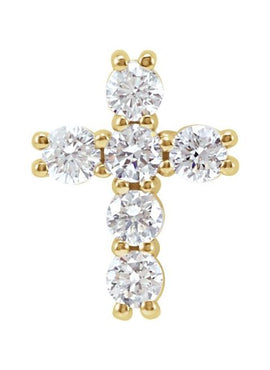 14K Rose Gold 1 3/8 CTW Natural Diamond Cross Pendant