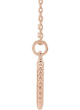 14K White Gold Engravable Beaded Disc Charm/Pendant