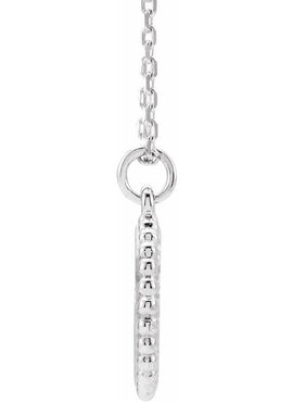 14K White Gold Engravable Beaded Disc Charm/Pendant