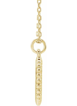 14K White Gold Engravable Beaded Disc Charm/Pendant