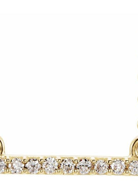 14K Yellow Gold .07 CTW Petite Natural Diamond Bar 16-18