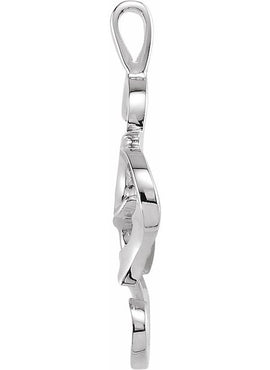 14K White Gold 28x14 mm Freeform Pendant Mounting