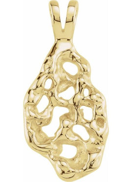 10K Yellow Gold Nugget Pendant