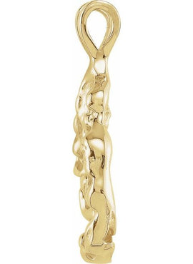 10K Yellow Gold Nugget Pendant