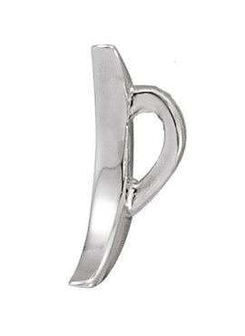 14K White Gold Crescent Pendant