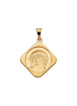 14K Yellow Gold 18.8x18.8 mm Ecce Homo Medal
