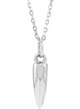 14K White Gold Geometric Pendant