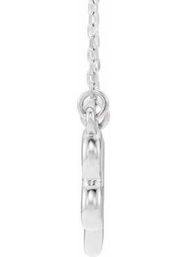 14K White Gold Infinity-Inspired Heart 16-18