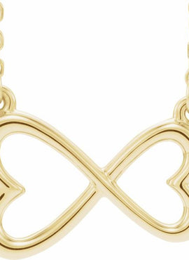 14K White Gold Infinity-Inspired Heart 16-18