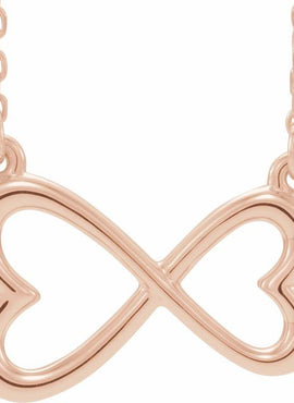 14K White Gold Infinity-Inspired Heart 16-18