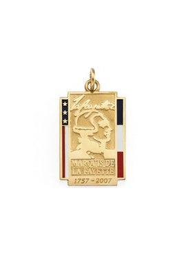 14K Yellow Gold Marquis de La Fayette Commemorative Pendant