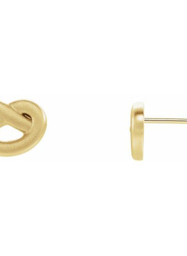 14K White Gold Knot Earrings