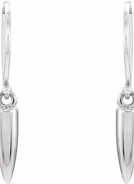 14K White Gold Geometric Dangle Earrings