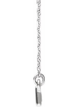 14K White Gold Rectangle Bar 16-18