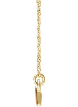 14K White Gold Rectangle Bar 16-18