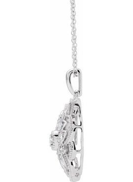 14K White Gold 1/6 CTW Natural Diamond 16-18