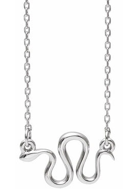 14K White Gold Snake 16-18