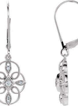 Sterling Silver 1/10 CTW Natural Diamond Filigree Earrings