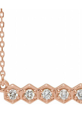 14K White Gold 1/5 CTW Natural Diamond Bar 16-18