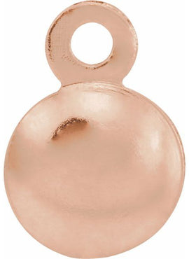 14K Rose Gold 30 Gauge Round Stamping with External Drilled Eyelet