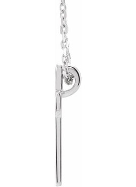 14K White Gold Open Cross 16-18