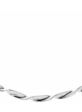 14K White Gold Twisted Bar 16-18
