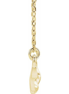 14K White Gold Twisted Bar 16-18