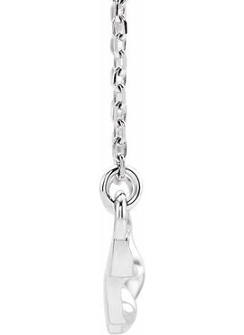 14K White Gold Twisted Bar 16-18