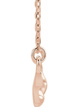 14K White Gold Twisted Bar 16-18
