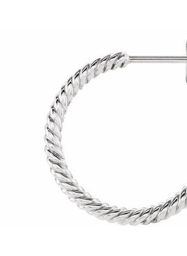 14K Yellow Gold Rope 17 mm Hoop Earrings