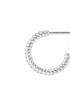 14K Yellow Gold Rope 17 mm Hoop Earrings