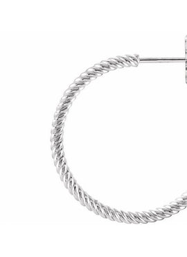 14K Yellow Gold Rope 17 mm Hoop Earrings