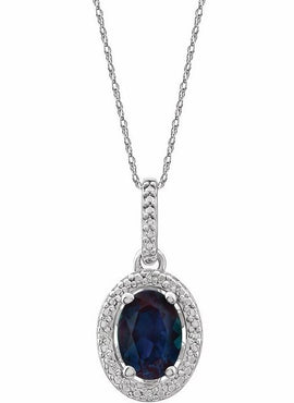 Sterling Silver Natural Mozambique Garnet & .01 CTW Natural Diamond 18