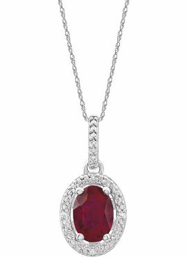 Sterling Silver Natural Mozambique Garnet & .01 CTW Natural Diamond 18