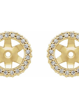 14K White Gold 1/5 CTW Natural Diamond Earrings Jacket