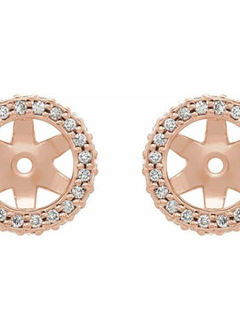 14K White Gold 1/5 CTW Natural Diamond Earrings Jacket