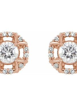 14K White Gold 5/8 CTW Natural Diamond Earrings