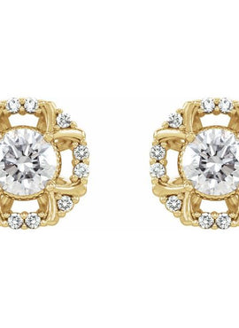 14K White Gold 5/8 CTW Natural Diamond Earrings
