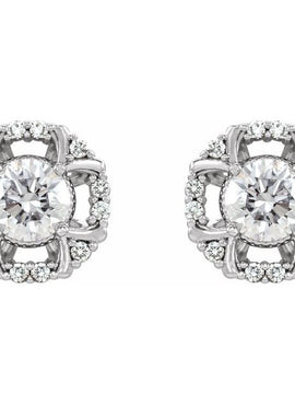 14K White Gold 5/8 CTW Natural Diamond Earrings