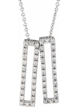 14K White Gold 1/3 CTW Natural Diamond Rectangle 16-18
