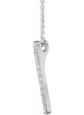 14K White Gold 1/3 CTW Natural Diamond Rectangle 16-18