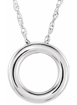 14K Rose Gold 10 mm Circle Slide Pendant
