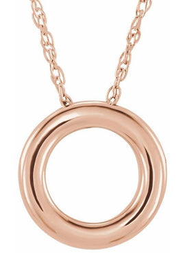 14K Rose Gold 10 mm Circle Slide Pendant