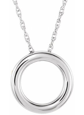 14K Rose Gold 10 mm Circle Slide Pendant